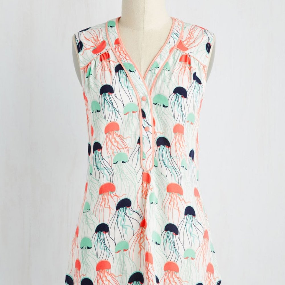 Modcloth Cafe au Soleil jellyfish top S